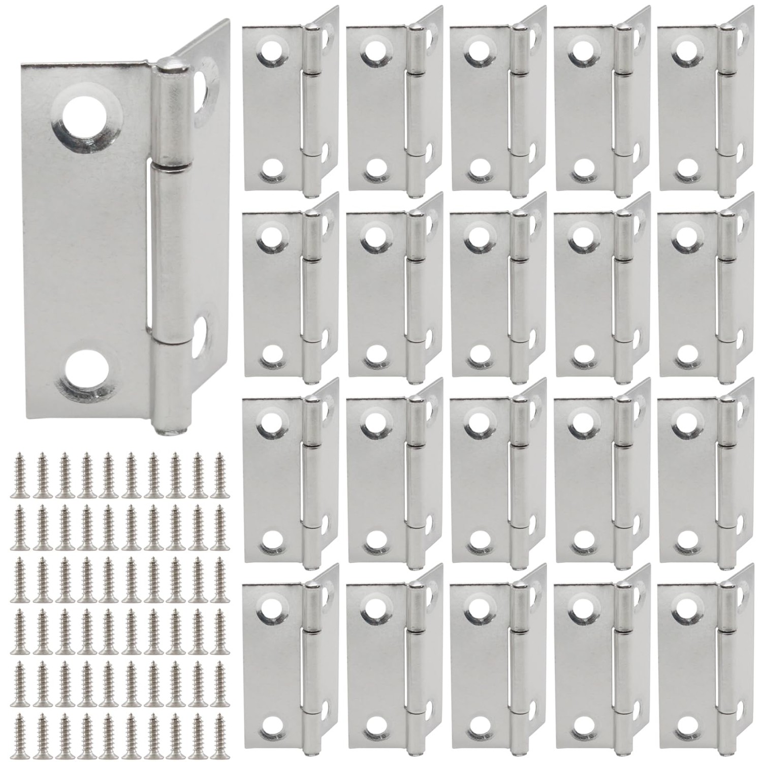Luomorgo 20 Pack 1.5 Inch Mini Hinges Butt Hinges, Stainless Steel ...