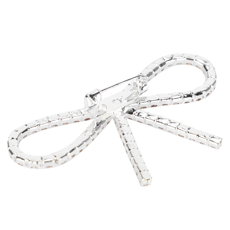 10Pcs Diamond Rhinestone Bow Glass Flash Brooch Claw Chain Suit