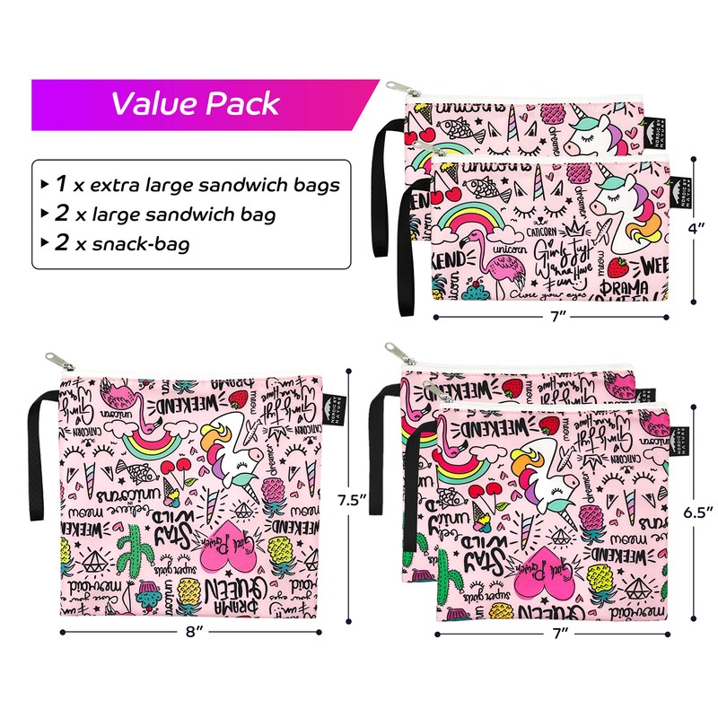 Nordic By Nature Reusable Sandwich Bag Snack Bags - Value