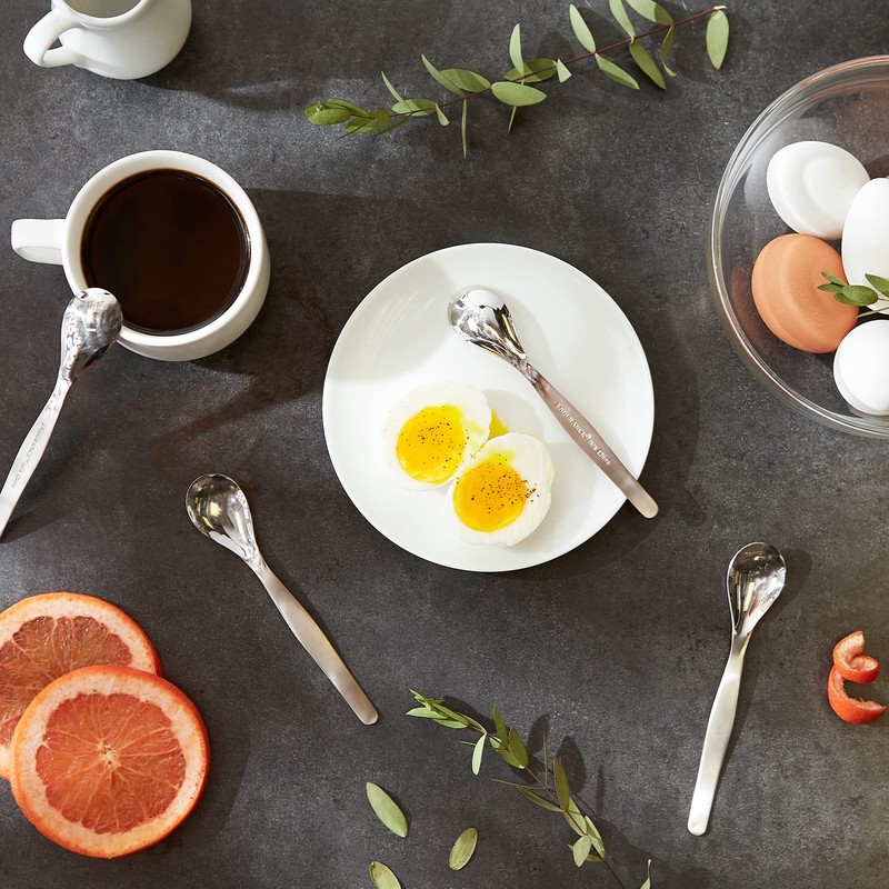 RSVP International Poached Egg Spoon, 4 Piece Set Multipurpose Use