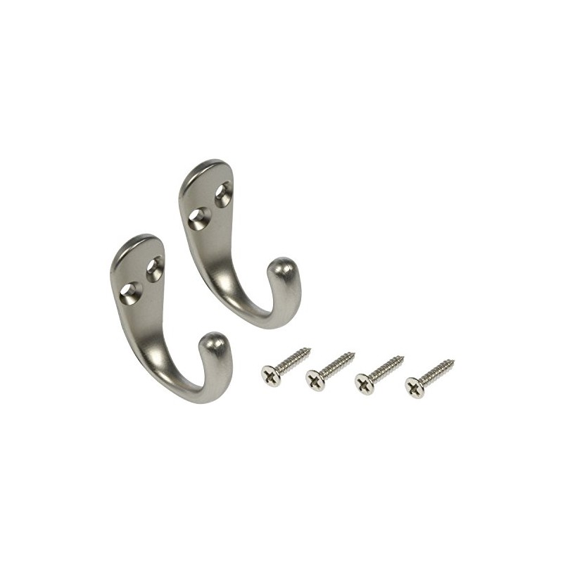 Dorman Hardware 4-1755 Single Coat Hooks with Satin Nickel Finish,
