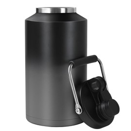 GAGANIU Insulated Water Bottle, 1 Gallon Jug with Handle, 128 oz Stainless Steel Large Water Bottle Wide Mouth Double Vacuum for Hot & Cold Drinks, Gradient Gray