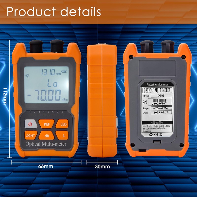 Duogalia Fiber Optic Tester Portable Fiber Light Power Meter FC/SC/ST