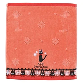 Marushin Hand Towel, Ghibli, Kiki's Delivery Service, Lace Gigi, 100% Cotton, Antibacterial, Odor Resistant, 1005040500, Approx. 13.4 x 14.2 inches (34 x 36 cm)