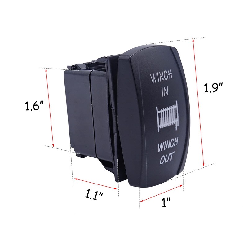 Wsays 7Pin Winch in Out Momentary Rocker Toggle Switch Blue