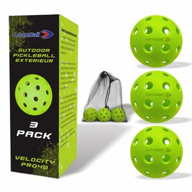 Longsail Outdoor Pickleballs Usapa Approved P40 Indoor Pickleball Balls Non-Friable & Non-Deformable USAPA Durability, Leisure Sports Beginners Club Neon Green 3 Pack