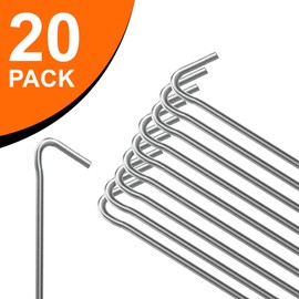 ANSIO® Tent Pegs Pack of 20 Galvanised Metal Pegs 4mm x 6 inch, Heavy Duty Camping Ground Pegs, Ideal for Camping,Hiking,Traveling,Beach and Outdoor