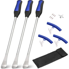 Acymner Tire Changing Tools Set with 14.5 Inch Tire Spoons, 3 Rim Protectors, 1 Valve Tool & 6 Valve Cores for Dirt Bike ATV Lawn Mower