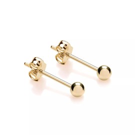 9ct Yellow Gold on Silver Ball Stud Earrings Pair 3mm 4mm 5mm 6mm 7mm 8mm Ladies Girls Mens (6mm)