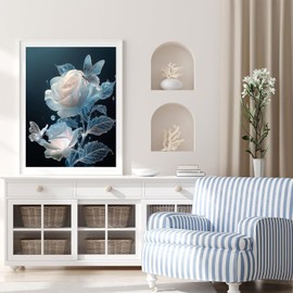 OdiuK DIY Diamond Painting Set for Adults, 5D Crystal Diamond Painting Pictures, Butterfly Rose Arts Full Diamond Art Cross Painting Embroidery for Home Wall Decor Gift 30 x 40 cm
