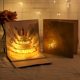 Glückwunschkarten, 3D Geburtstagstorte, Pop Up Grußkarte, änner & Frauen, beste Freundin, Schwester, Bruder, Mutter, Vater, Ehemann, Ehefrau, Weihnachten, Umschlägen