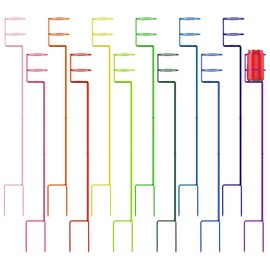 Gisafai 12 Pcs Drink Holder Stake Beach Cup Holder with Steel Stands 32.7'' Beach Drink Holder for Sand Yard Drink Holder Stakes for Beverage Outdoor Garden Camping Picnic Seaside Beach, 12 Colors