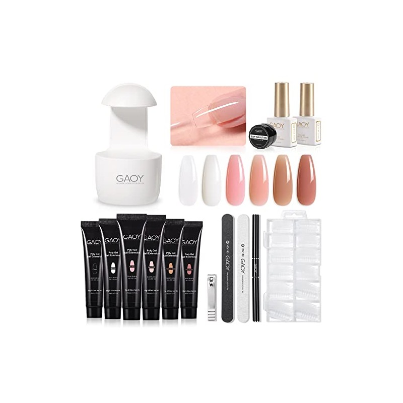 GAOY- Kit de uñas de gel polivinílico con luz ultravioleta,