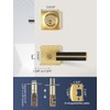 Gold Door Handle 1 Pcs, Privacy Door Levers with Black