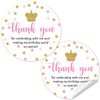 50 Crown Princess Thank You Stickers, Crown Sticker Labels for