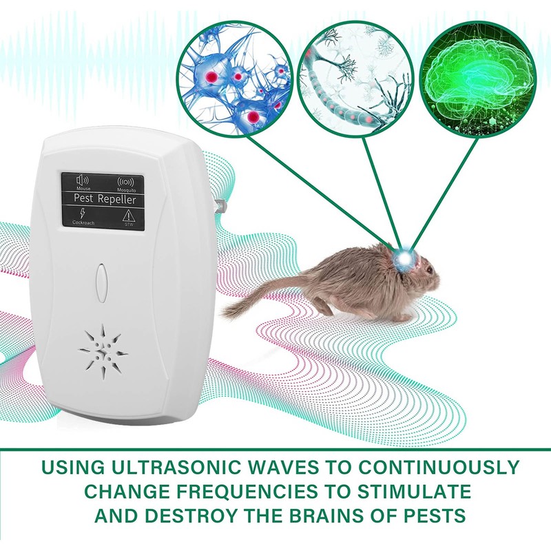Ultrasonic Mouse Repeller Indoor Outdoor Electronic Plug In Device for