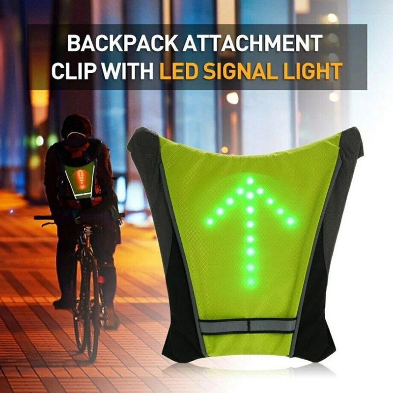 Reflective Cycling Vest with Rechargeable LED Direction Indicator Remote Control