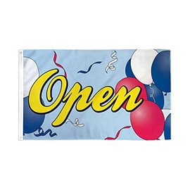 AZ FLAG OPEN WITH BALLOONS FLAG 3' x 5' - IT'S OPEN FLAGS 90 x 150 cm - BANNER 3x5 ft