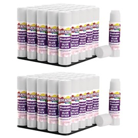 Colorations Premium Glue Sticks, Set of 60, Stick 0.32, Dries Clear, Gluing, Crafts, School Supplies, Office, Home, Classroom, Projects, Paper, Washable School Glue, Non Toxic Glue, Acid Free Glue