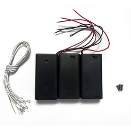 Kisoy DIY House Accessory for Dollhouse Miniature-3 PCS AA Battery Packs with 6 PCS LED Light Wires