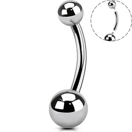Oufer Titanium Internally Threaded Light Weight Belly Button Ring – Classic Style Barbell Length 10mm 12mm 14mm 16mm - Size: 10mm