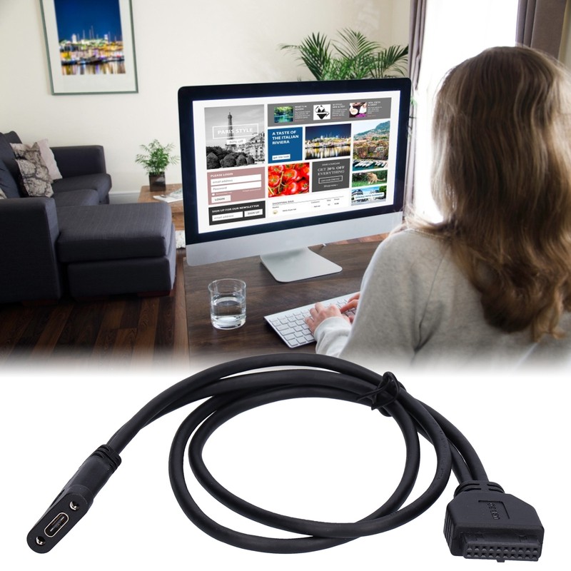 Adapter Cable 19Pin USB 3.0 to External USB TypeC Socket