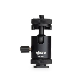 Kenro Multi-Purpose Aluminium Mini Ballhead 6.6 x 3.6cm Portable Travel Tripod Head with Cold Shoe Insert for DSLR Cameras - KSLX101