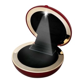 Novel Box Red Ring Box with LED Light for Jewelry Gift 3x3x1.12 Inches - Slim Rings Boxes for Proposal & Engagement - Round Ring Box for Luxury Wedding, Anniversary and Special Occasions Gifts