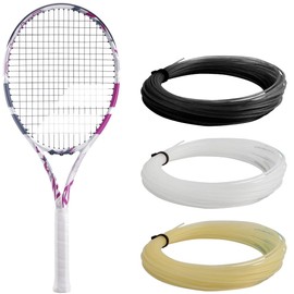 Babolat Evo Aero Tennis Racquet (Pink) (4 3/8" Grip) - Strung with 16g White Syn Gut at Mid-Range Tension
