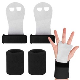 Children's Grip Pads, Pull Up Grips for Children, S Grip Pads, Children's Stretching Strap, Gymnastics, Grip Pads, Children's Cross Training Gloves, for Crossfit, Bodybuilding, Calisthenics, Black
