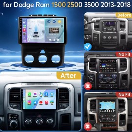 For 2013-2018 Dodge Ram Radio, Wired Wireless CarPlay +Android Auto,GPS Bt WIFI