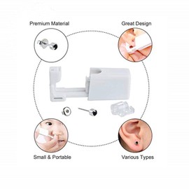 2 Pack Sterile Ear Piercing Gun Disposable Self Ear Piercing Gun Kit Safety Ear Piercing Gun Kit Tool (Black)