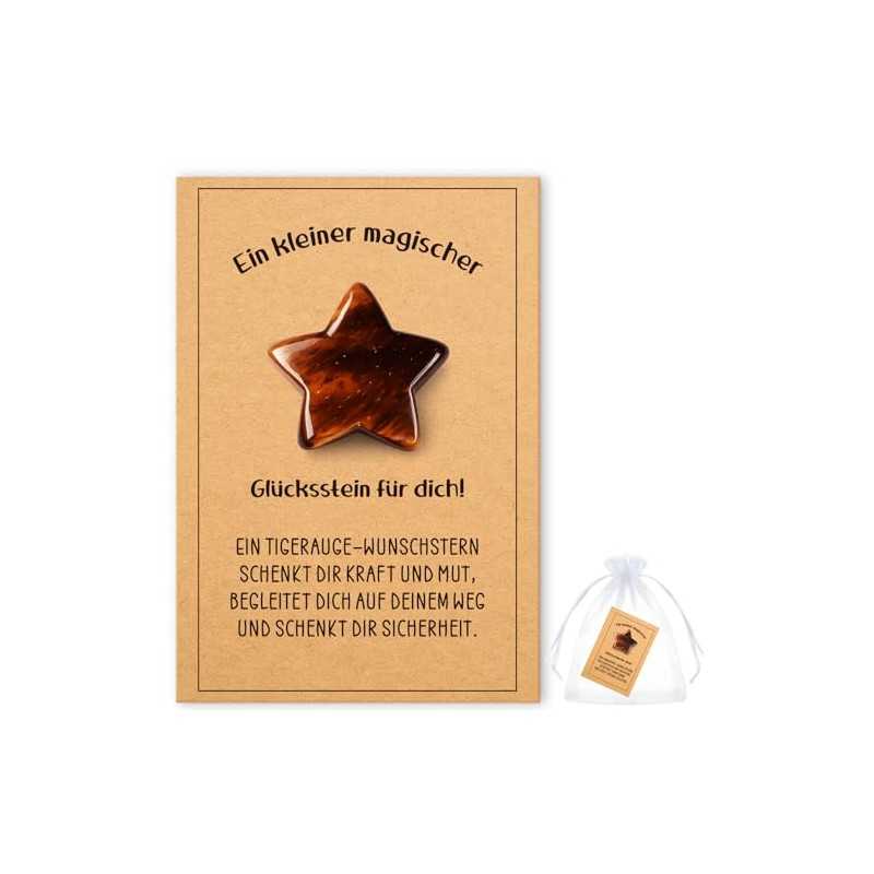 Wishing Star Lucky Stones Set - Natural Tiger's Eye Gift