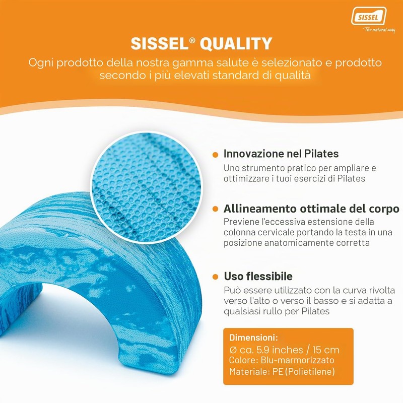 Sissel 310101 Pilates Roller, Unisex – Adulto, Blu Marmorizzato, 25.5