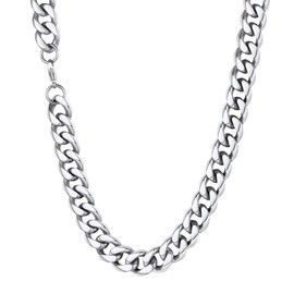U7 Cuban Link Chain Long Necklace Stainless Steel Men, Women Jewellery