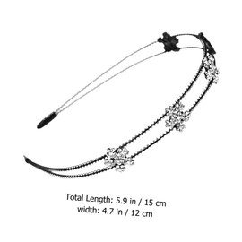 BIUDECO 1PC Stylish Double Layer Rhinestone Flower Headband for Chic Hair Accessory Lightweight and Durable Design for Parties and Daily Wear