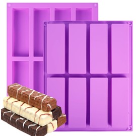 Premium Nonstick Silicone Mold for Granola Bars - Set of 2 | Easy Release, Effortless Cleaning, and Durable | Ideal for Baking, Making Rectangle Granola Bars | Food-Grade, Flexible Moldes silicona