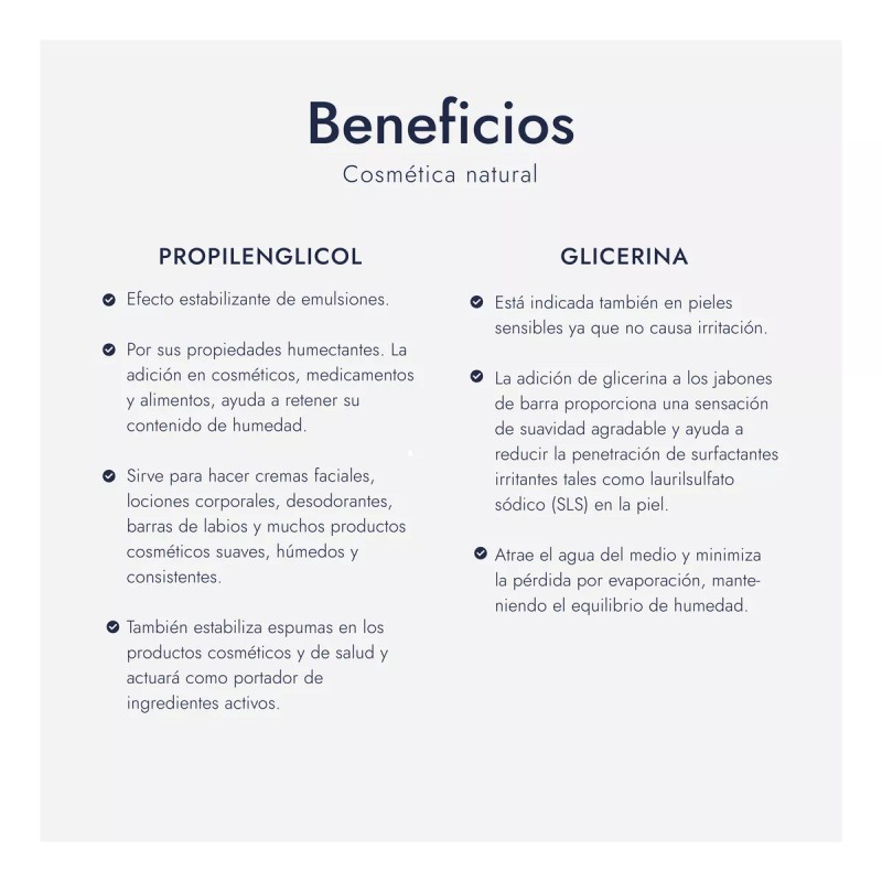 Hebbe Cosmetics Glicerina + Propilenglicol Cosmetico Alimenticio 500 Ml