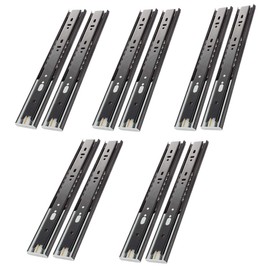 VADANIA 18" Soft Close Drawer Slide, #VK1245, 3-Fold Full Extension, Self Silent Closing, Heavy Duty 100lb Load Capacity, Ball Bearing, Side Mount, Black, 5-Pair