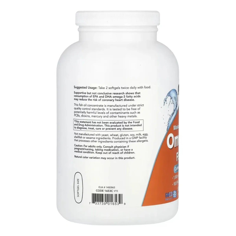 Suplemento Cápsulas Blandas Now Suplementos Omega 500