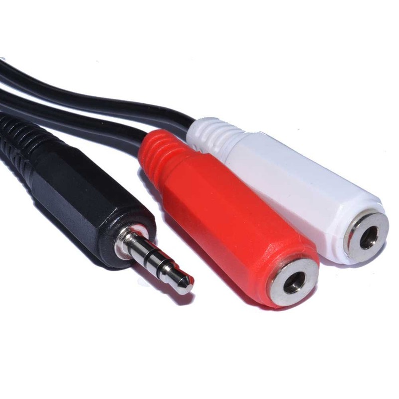 kenable 3.5mm Stereo Jack Plug to Twin 3.5mm Mono Sockets
