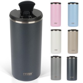 TYESO Tumbler with Lid, Vacuum Insulated, Large Capacity, Stainless Steel, Thermos, Water Bottle, Hot and Cold Insulation, Coffee Cup, Direct Drinking, Carry, Leak Proof, Dishwasher Safe, Removable