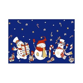 LuxFocus Christmas Doormat, Flax-like Fabric, Christmas Doormat Decorative Christmas Rug, Winter Christmas Floor Mats, Low Doormat Front Entrance Mat for Indoor, 40 x 80 cm, Blue