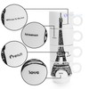 YSSER White Porcelain Coffee Tea Cups Set 4 Cups w/Metal