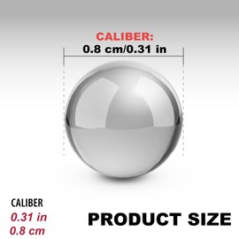 100 PCS 8mm Chrome Steel Bearing Balls, Precision Steel Ball Bearing, Straight and Precise Practice Slingshot Ammo, Steel Pocket Slingshot Ammo