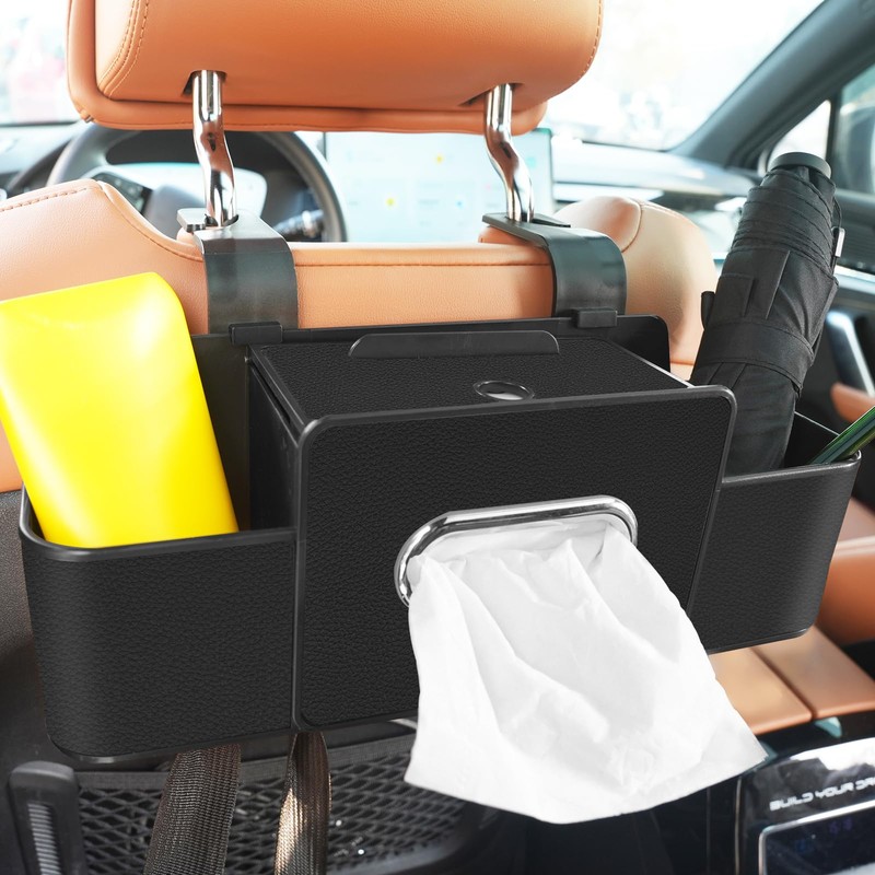 Car Back Seat Organizer with Multi-Pocket Design Leather Organizer with