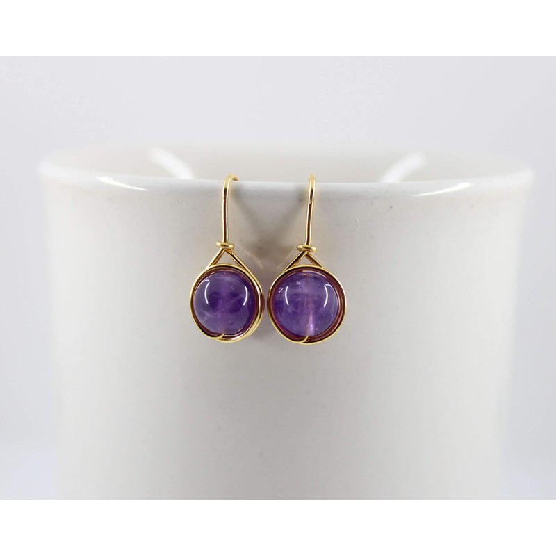 Earrings Noble - Gemstone Amethyst - Gold-Plated