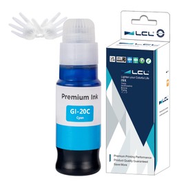 LCL GI-20 GI20 Cyan Ink Bottle Replacement for Canon 20 GI20 GI-20 Ink Refill Bottles Compatible with Canon PIXMA G5020 G6020 G7020 Printer (1-Pack)