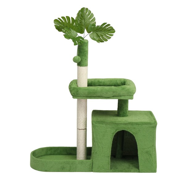 Unbranded 36in Green Leaves Cat Tree Tower Indoor with Cat