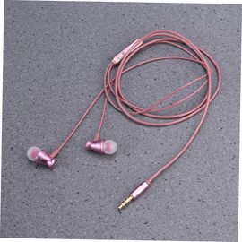 TEHAUX Ear Earphones with Microphone Metal Stereo Bass Headset Wired Earbuds Noise Isolating Design for Sports Running and Gym Pink